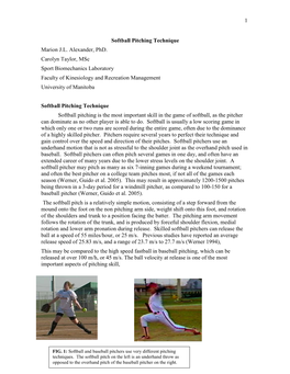 Analysis of Softball Pitching (PDF)