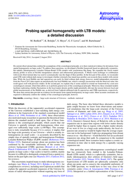Probing Spatial Homogeneity with LTB Models: a Detailed Discussion