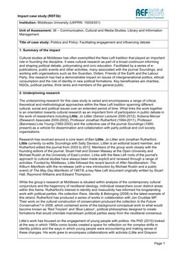 Impact Case Study (Ref3b) Page 1 Institution: Middlesex University