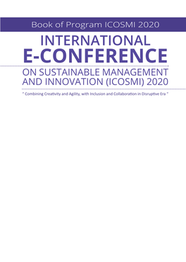 E-Conference on Sustainable Management and Innovation (Icosmi) 2020