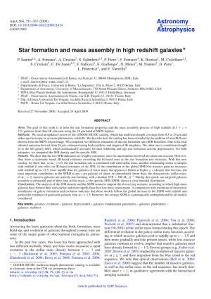 Star Formation and Mass Assembly in High Redshift Galaxies