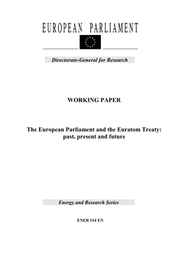 WORKING PAPER the European Parliament and The