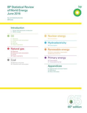 BP Statistical Review of World Energy 2016
