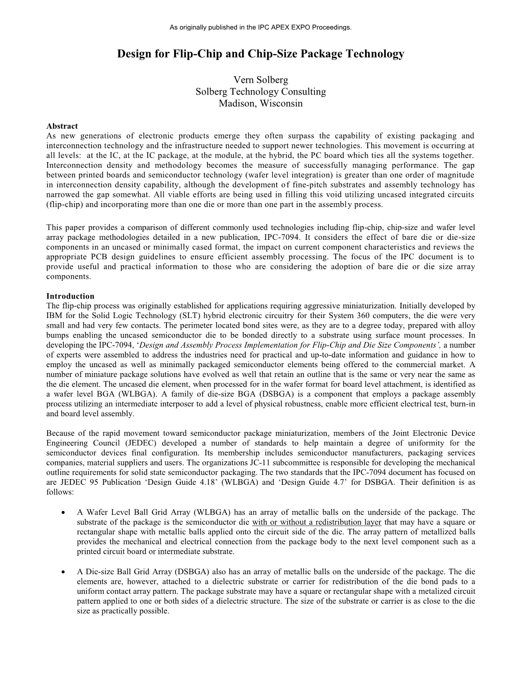 Design for Flip-Chip and Chip-Size Package Technology