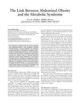 The Link Between Abdominal Obesity and the Metabolic Syndrome