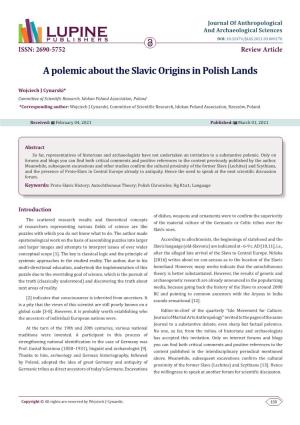 A Polemic About the Slavic Origins in Polish Lands