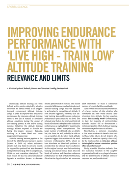 Altitude Training Relevance and Limits