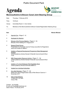(Public Pack)Agenda Document for Monmouthshire & Brecon Canal