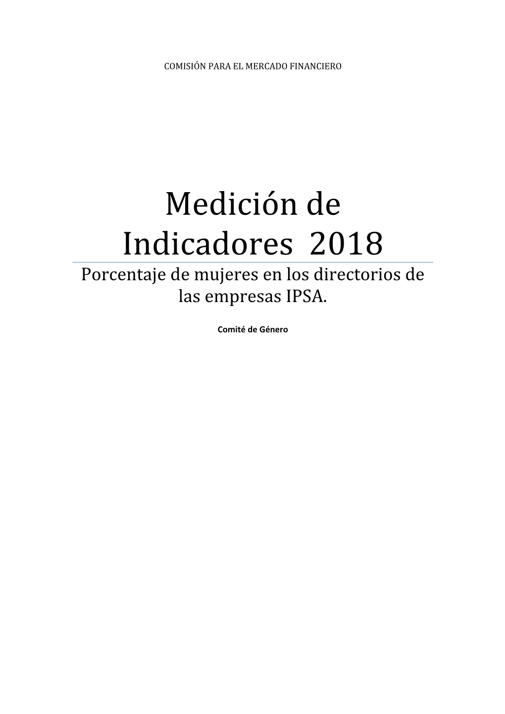 Medición De Indicadores 2018. IPSA