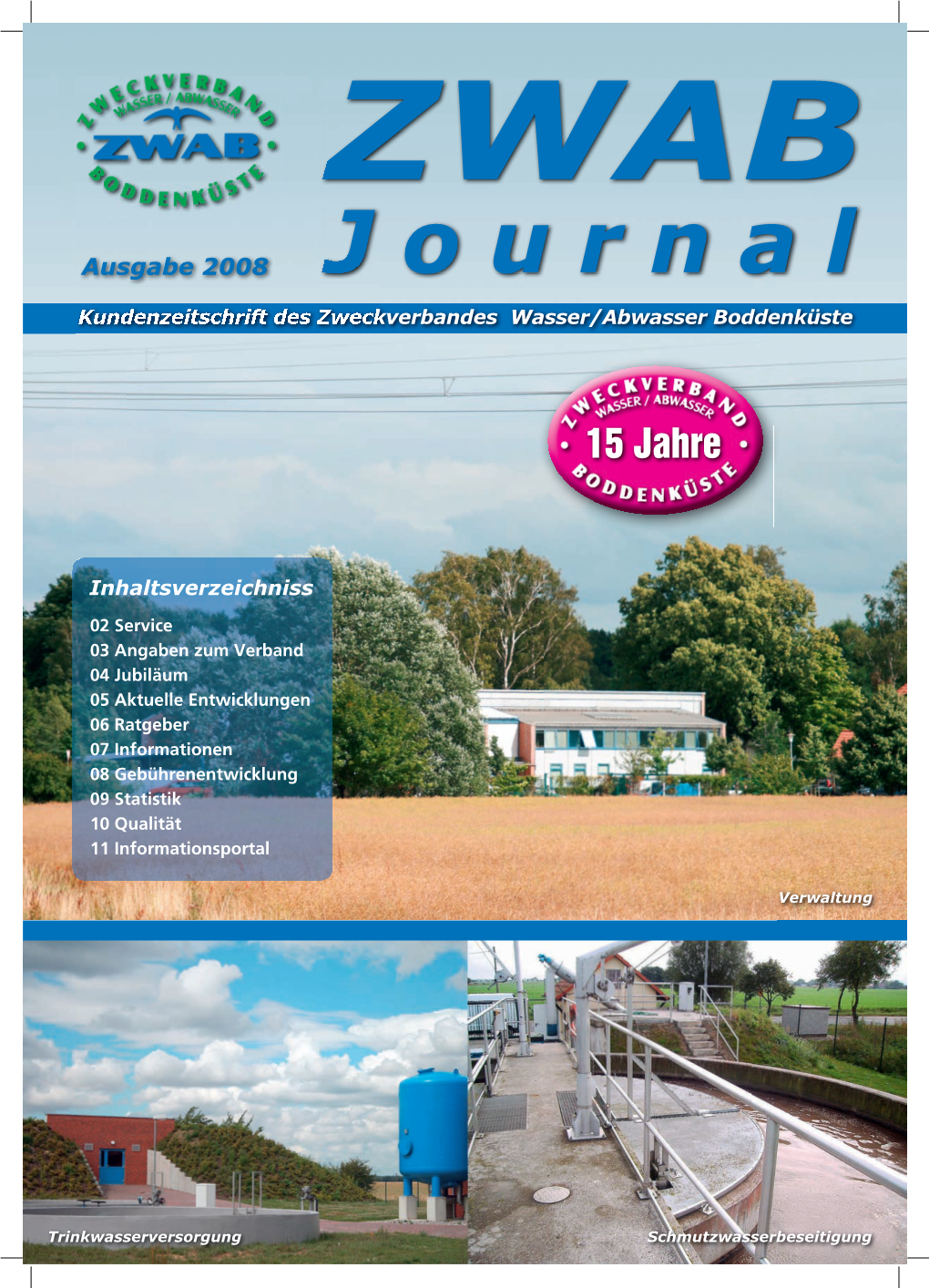 ZWAB Ausgabe 2008 Journal Kundenzeitschrift Des Zweckverbandes Wasser/Abwasser Boddenküste