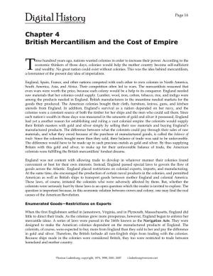 Chapter 4: British Mercantilism and the Cost of Empire