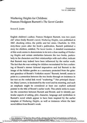 Frances Hodgson Burnett's the Secret Garden
