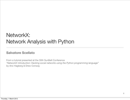 Networkx: Network Analysis with Python