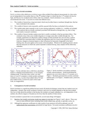 Data Analysis Toolkit #11: Serial Correlation 1 Copyright © 1996