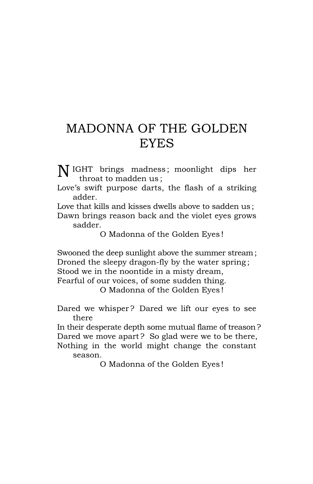 Madonna of the Golden Eyes