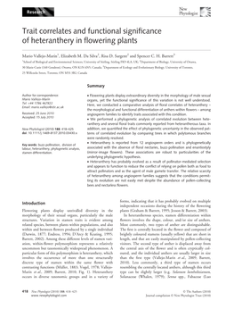 Trait Correlates and Functional Significance of Heteranthery In