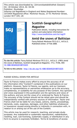 Scottish Geographical Magazine Amid the Snows of Baltistan