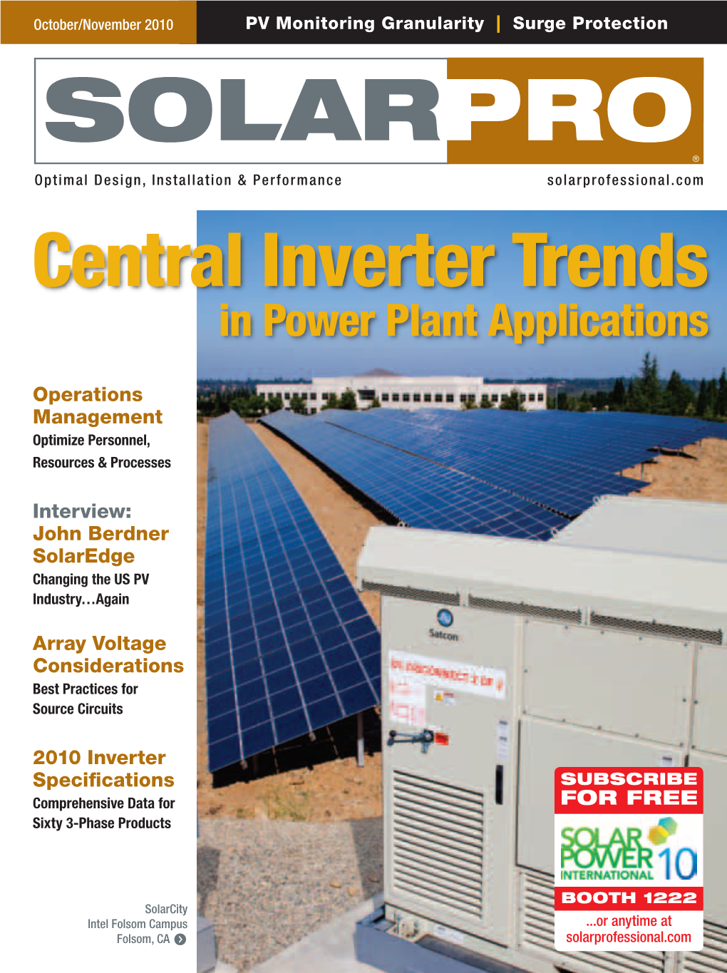Solarpro 3.6, October & November, 2010