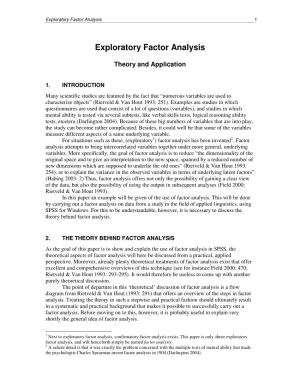 Exploratory Factor Analysis 1