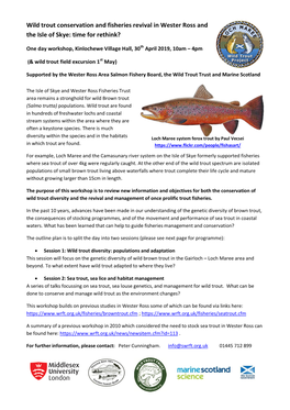 Wild Trout Conservation and Fisheries Revival in Wester Ross and the Isle of Skye: Time for Rethink?