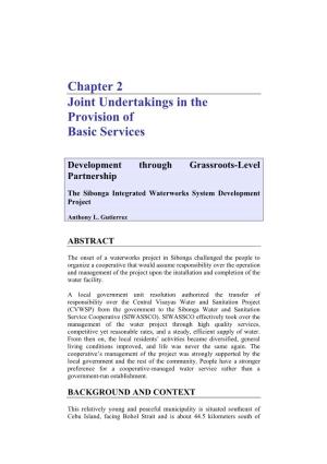 Chapter 2 Joint Undertakings in the Provision of Basic Services