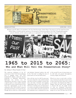 1965 to 2015 to 2065: Who and What Will Tell the Preservation Story? by Anthony C