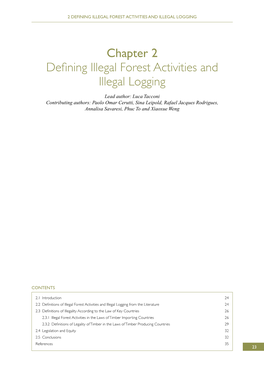 Chapter 2 Defining Illegal Forest Activities and Illegal Logging