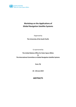 Workshop on the Applications of Global Navigation Satellite Systems