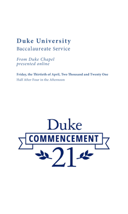 Baccalaureate Service Program 2021