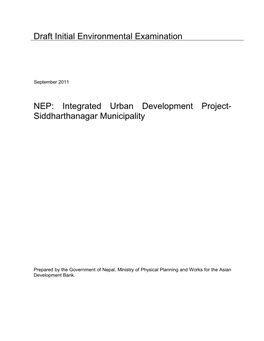 Integrated Urban Development Project- Siddharthanagar Municipality