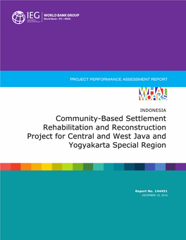 Community-Based Settlement Rehabilitation and Reconstruction Project for Central and West Java and Yogyakarta Special Region
