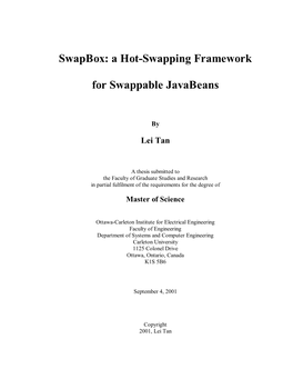 Swapbox: a Hot-Swapping Framework for Swappable Javabeans