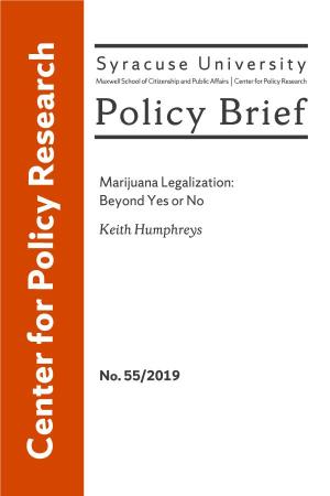 Syracuse University Maxwell School of Citizenship and Public Affairs Center for Policy Research Policy Brief