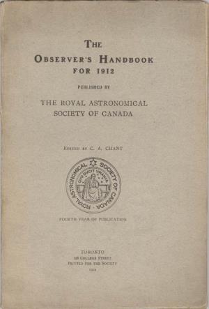 The Observer's Handbook for 1912