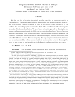 Inequality Neutral Flat Tax Reforms in Europe