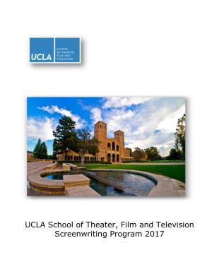 UCLA School of Theater, Film and Television Screenwriting Program 2017 Table of Contents
