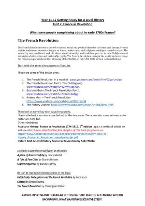 The French Revolution Is a Mini Essay (500 Words Minimum) About the Long Term Causes of the French Revolution