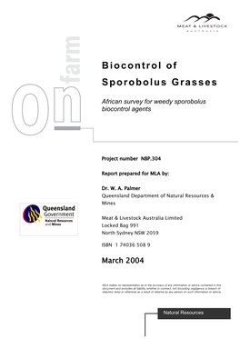 Biocontrol of Sporobolus Grasses