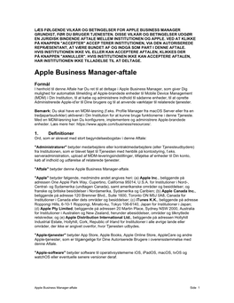 Apple Business Manager-Aftale