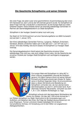 Die Geschichte Schopfheims Und Seiner Ortsteile Schopfheim