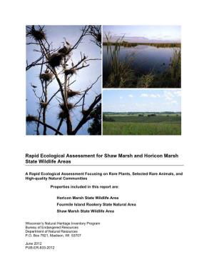 Rapid Ecological Assessment for Shaw Marsh and Horicon Marsh State Wildlife Areas