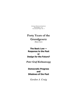 Forty Years of the Grundgesetz (Basic Law)