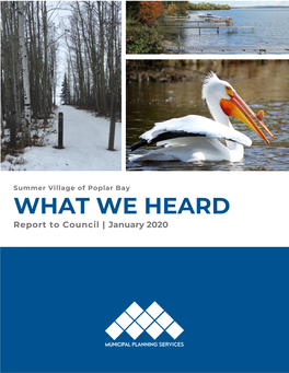 WHAT WE HEARD Report to Council | January 2020