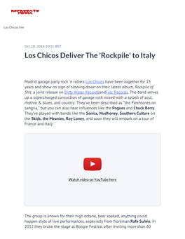Los Chicos Deliver the 'Rockpile' to Italy