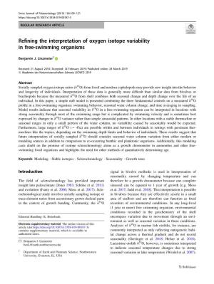 Refining the Interpretation of Oxygen Isotope Variability in Free-Swimming Organisms