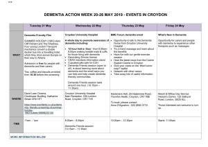 Dementia Action Week 20-26 May 2019 - Events in Croydon