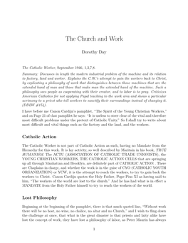The Church and Work