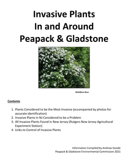 Invasive Plants in and Around Peapack & Gladstone