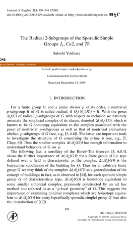 The Radical 2-Subgroups of the Sporadic Simple Groups J (4), Co2, and Th