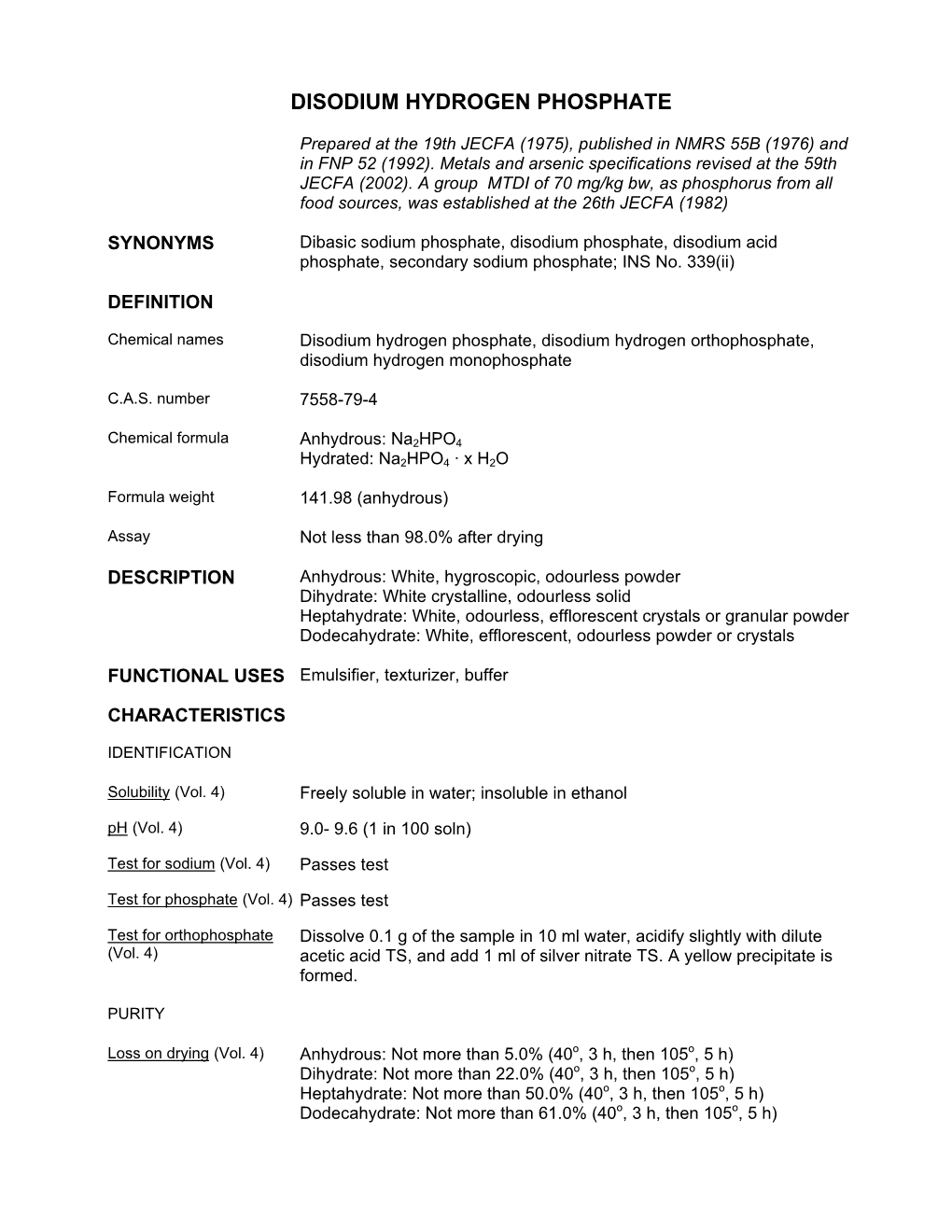 Disodium Hydrogen Phosphate